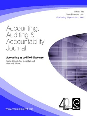 cover image of Accounting, Auditing & Accountability Journal, Volume 20, Issue 6